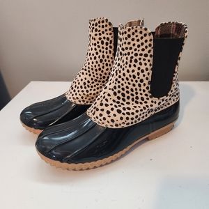 Ankle rain boot Cheetah print 8